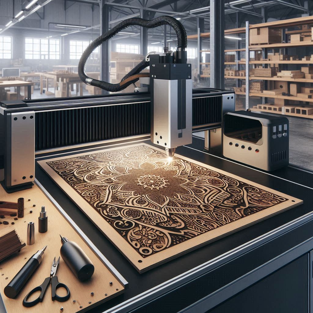 Gravure laser sur pièce en bois